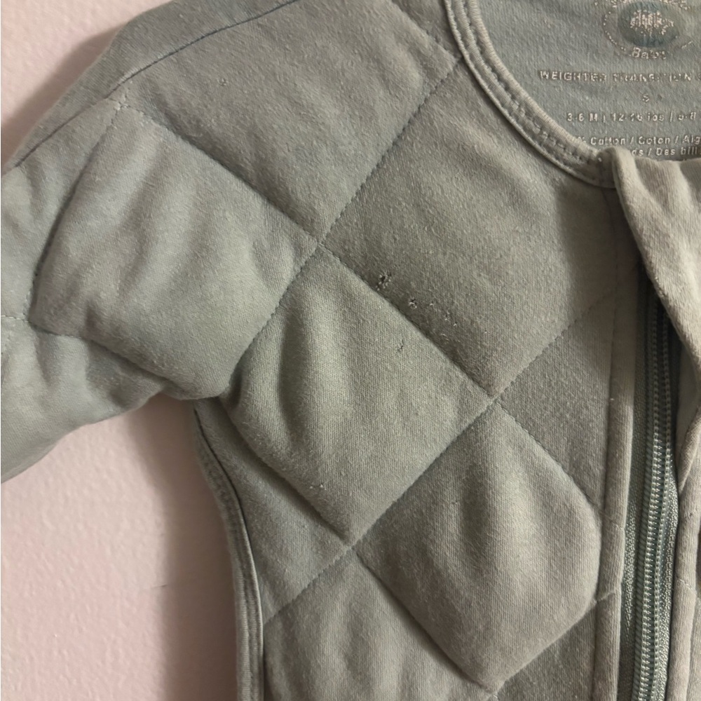 Dreamland Baby Weighted Sleep Sack with Front Zip Quilted Sage Green - Picture 4 of 4